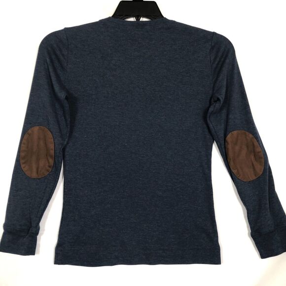 Lauren Ralph Lauren Womens Top Size Small Navy Suede Elbow Patch Zip Shoulder - Picture 2 of 14